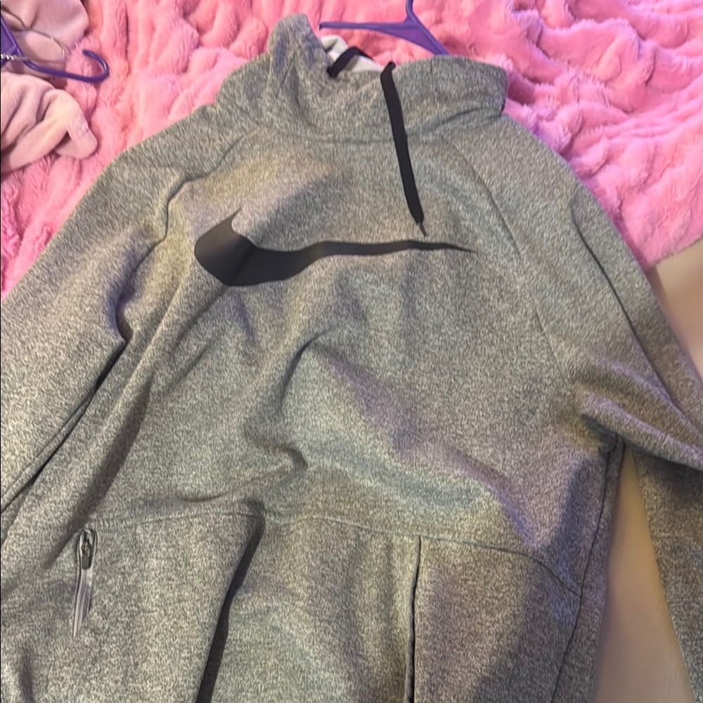 Nike Heather Gray Hoodie with Swoosh